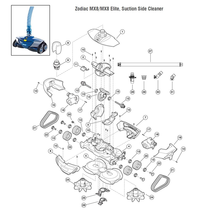 Parts - Jandy Zodiac MX8 Elite