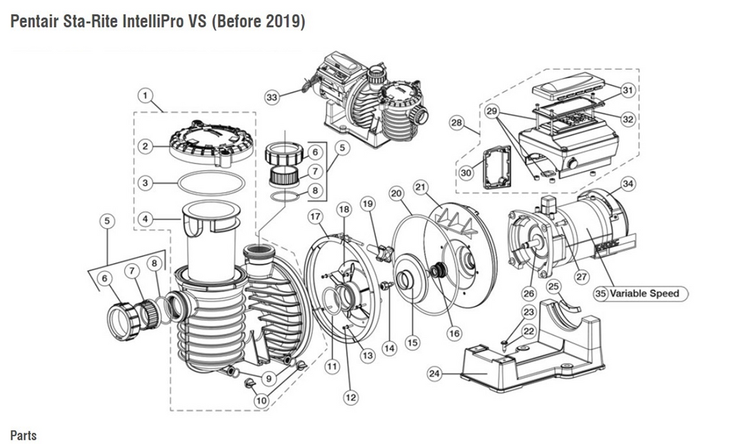 Parts - Pentair/Sta-Rite Intellipro VS Motor Parts