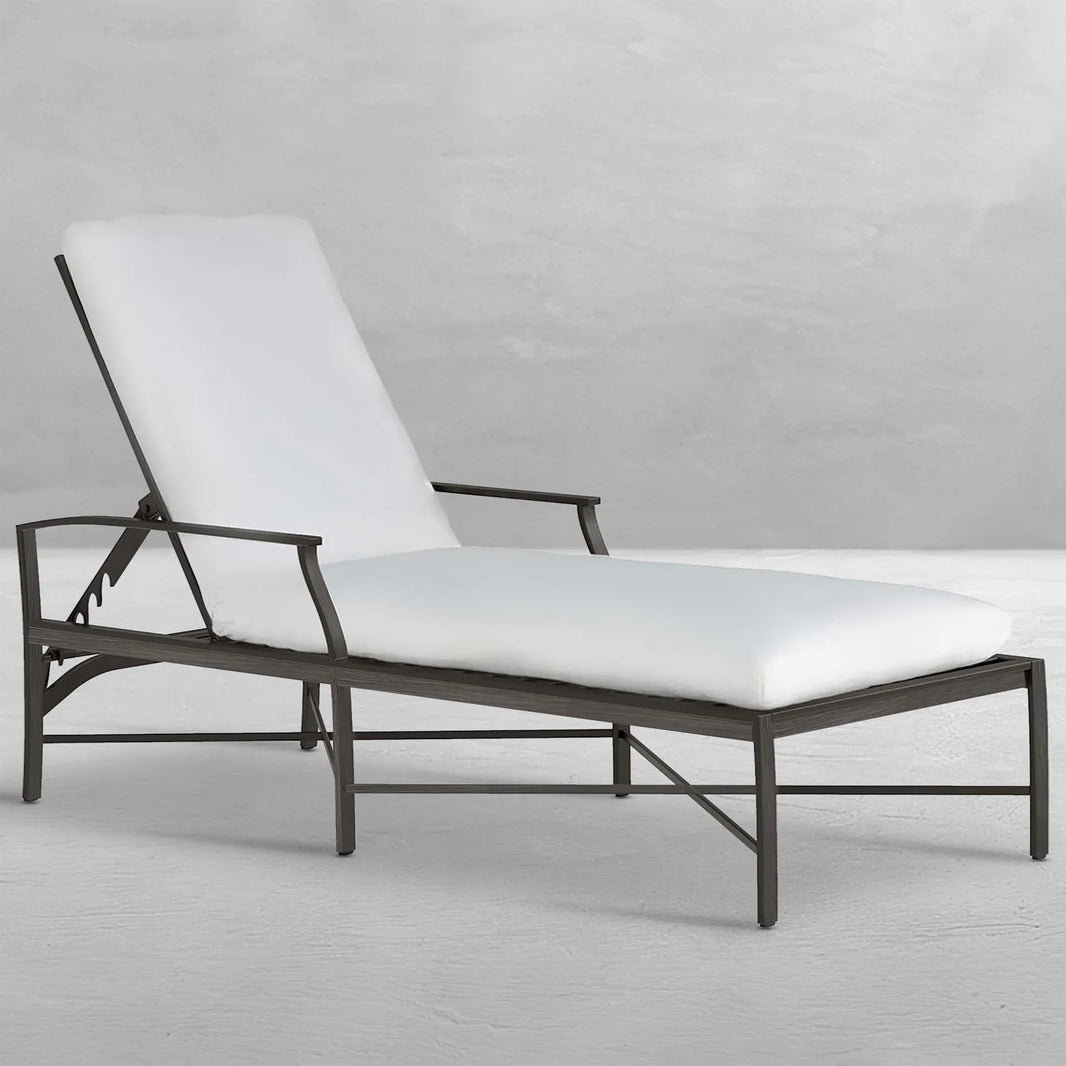 Monaco Wrought Aluminum Outdoor Chaise Lounge